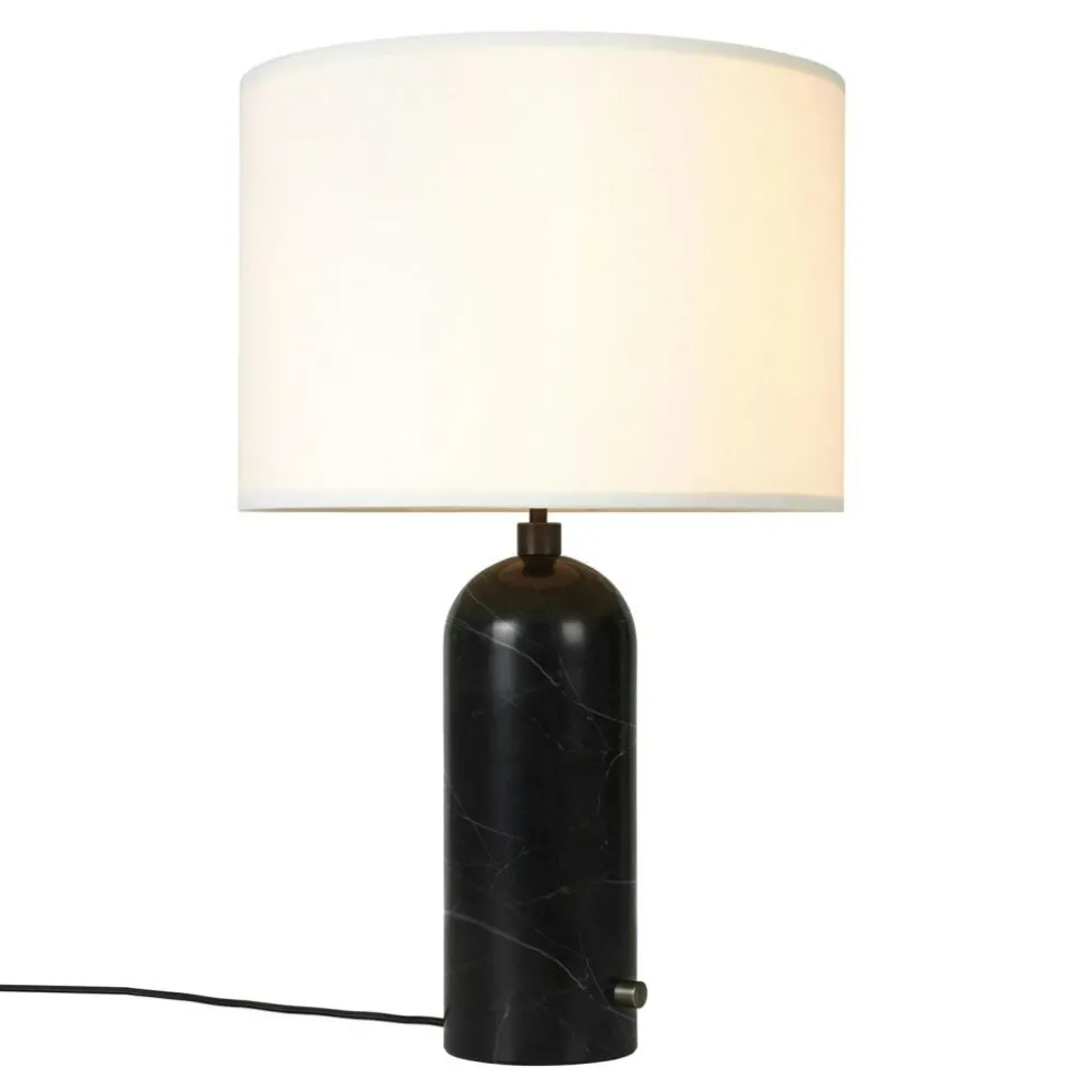 Gravity Table Lamp Large, White Marble / White