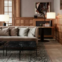 Gravity Table Lamp Small, Black Marble / Canvas