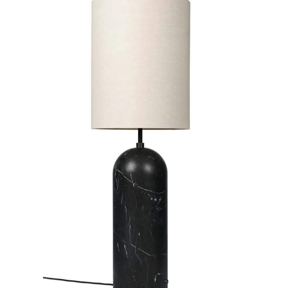 Gravity XL Floor Lamp High, Black Marble / Canvas