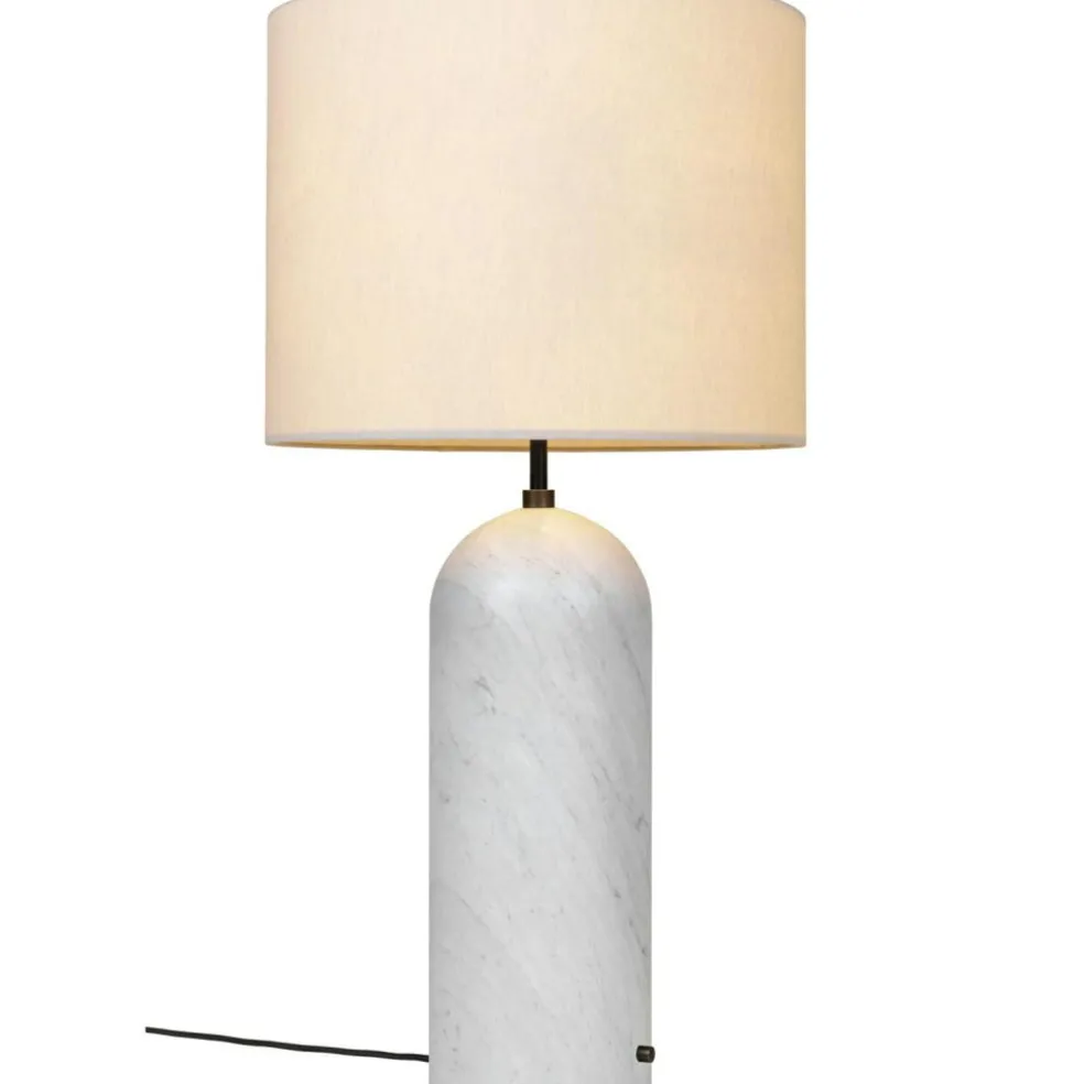 Gravity XL Floor Lamp Low, White Marble / White