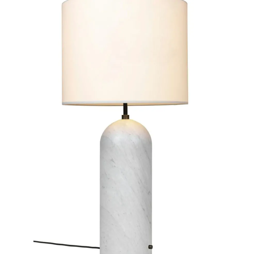Gravity XL Floor Lamp Low, White Marble / White