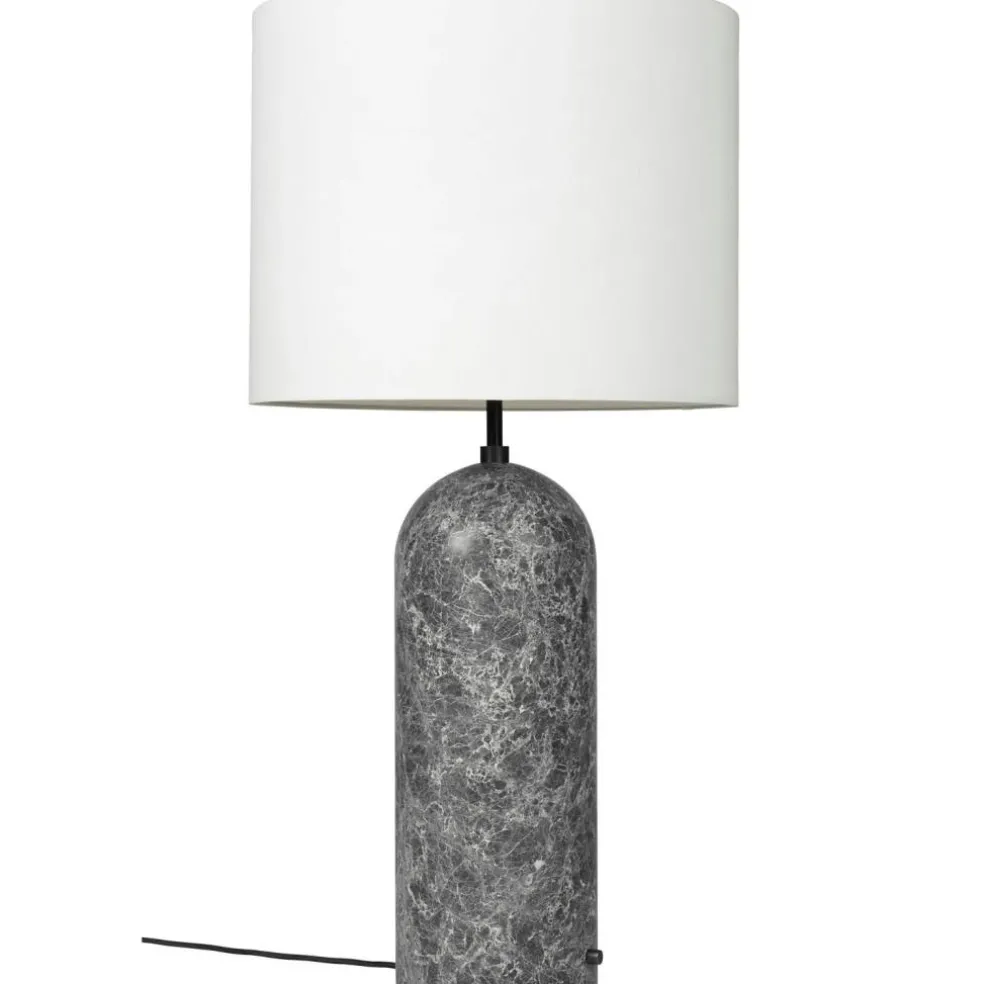 Gravity XL Floor Lamp Low, White Marble / White