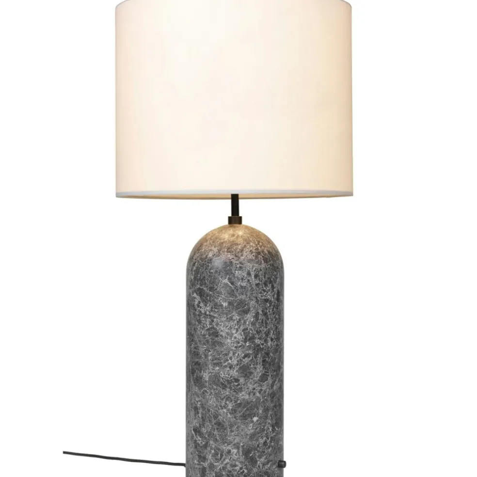 Gravity XL Floor Lamp Low, White Marble / White