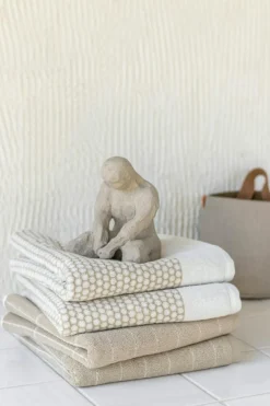 Grid Towel Sand, 100x50 cm