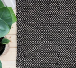 Gåsöga Rug 60x90 cm, Black / Nature