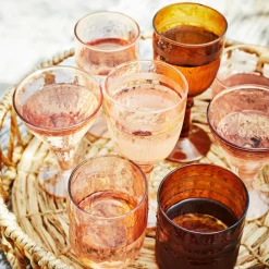 Hammered Drinking Glass 30 cl, Coral