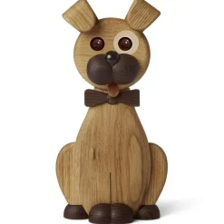 Hanging Happy Dog Wall Ornament, Oak