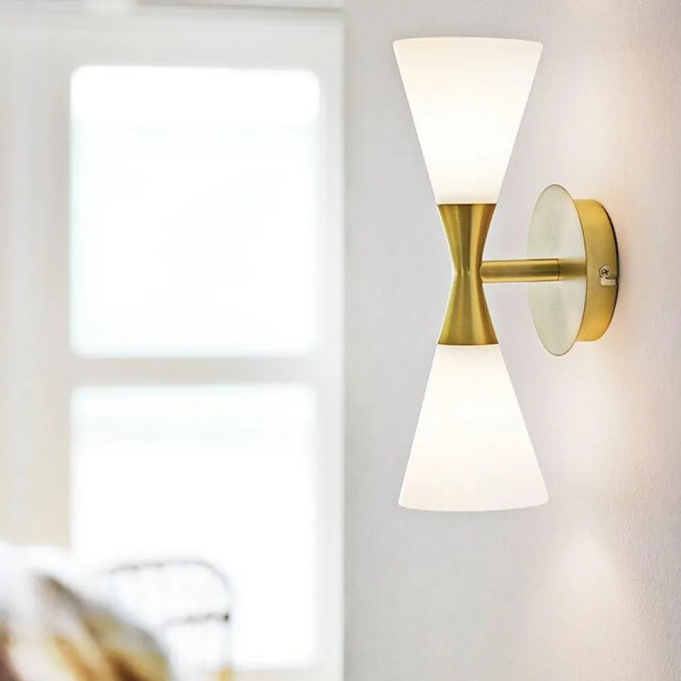 Harlekin Duo Wall Lamp, Chromium/White