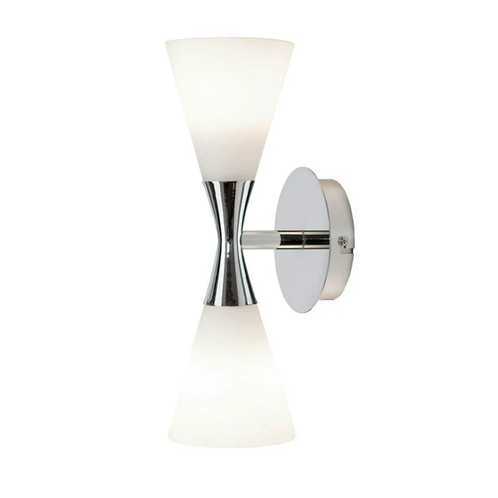 Harlekin Duo Wall Lamp, Chromium/White