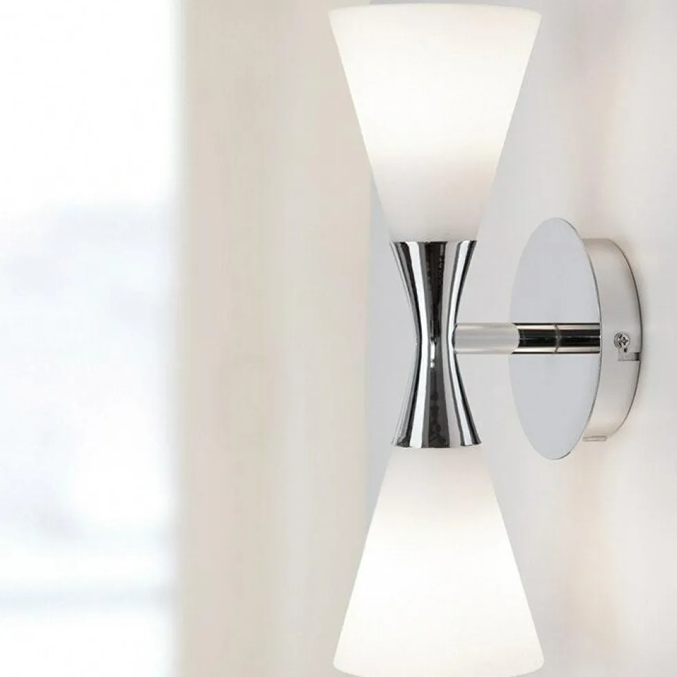 Harlekin Duo Wall Lamp, Chromium/White
