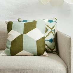 Hawa Cushion Cover 50x50 cm, Heaven Blue / Khaki