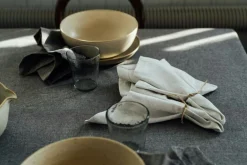 Hedvig Table Cloth Treated 140x240 cm Chambray, Dark Grey / Grey