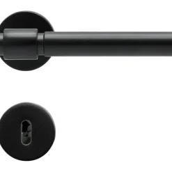 Helix 200 Plain Euro standard Door Handle, Matte Black