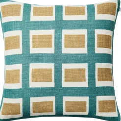 Hira Cushion Cover 50x50 cm, Aqua / Cactus Green