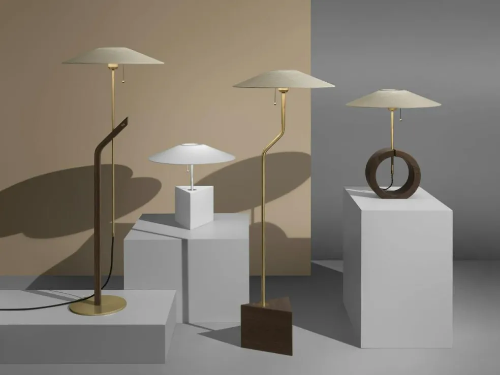 Hockey Floor Lamp, Smoked Oak