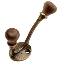 Hook Iron/Mango Wood, 9 cm