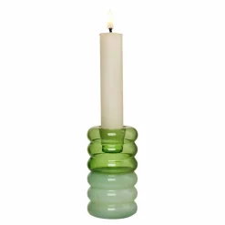 Hoop Candle Holder, Green/Milky Green