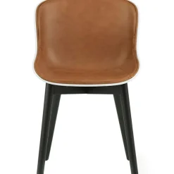 Hyg Chair, Upholstered Front, Dark Grey Melange / Black Oak