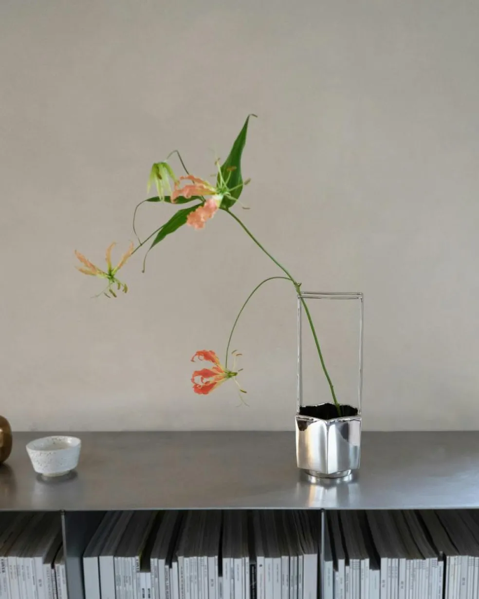 Ikebana Vase, Brass