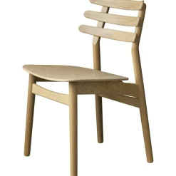 J48 Dining Chair , Black Painted Oak / Black Leather