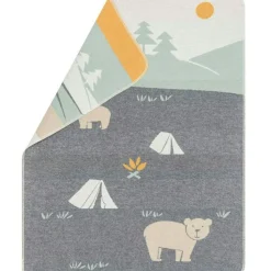 Juwel Baby Blanket 70x90 cm Bears on Camping, Grey
