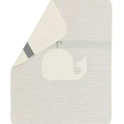 Juwel Baby Blanket 70x90 cm Whale/Stripes, Grey