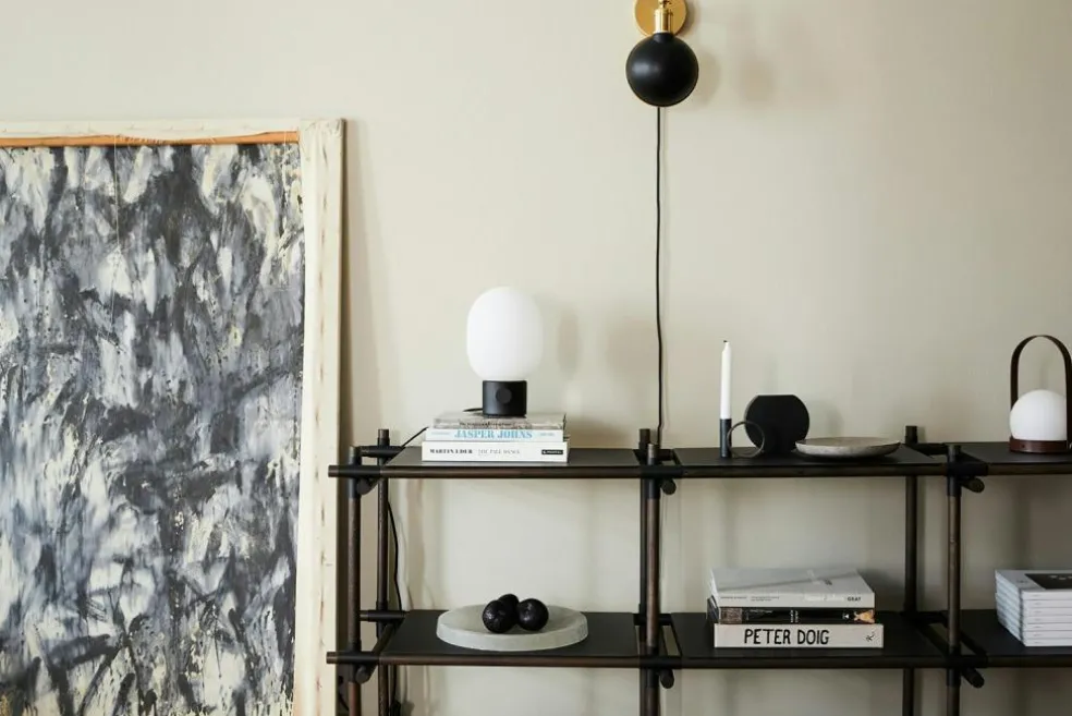 JWDA Table Lamp, Concrete / Brass