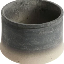Kanji Decorative Pot Low Grey, 34 cm