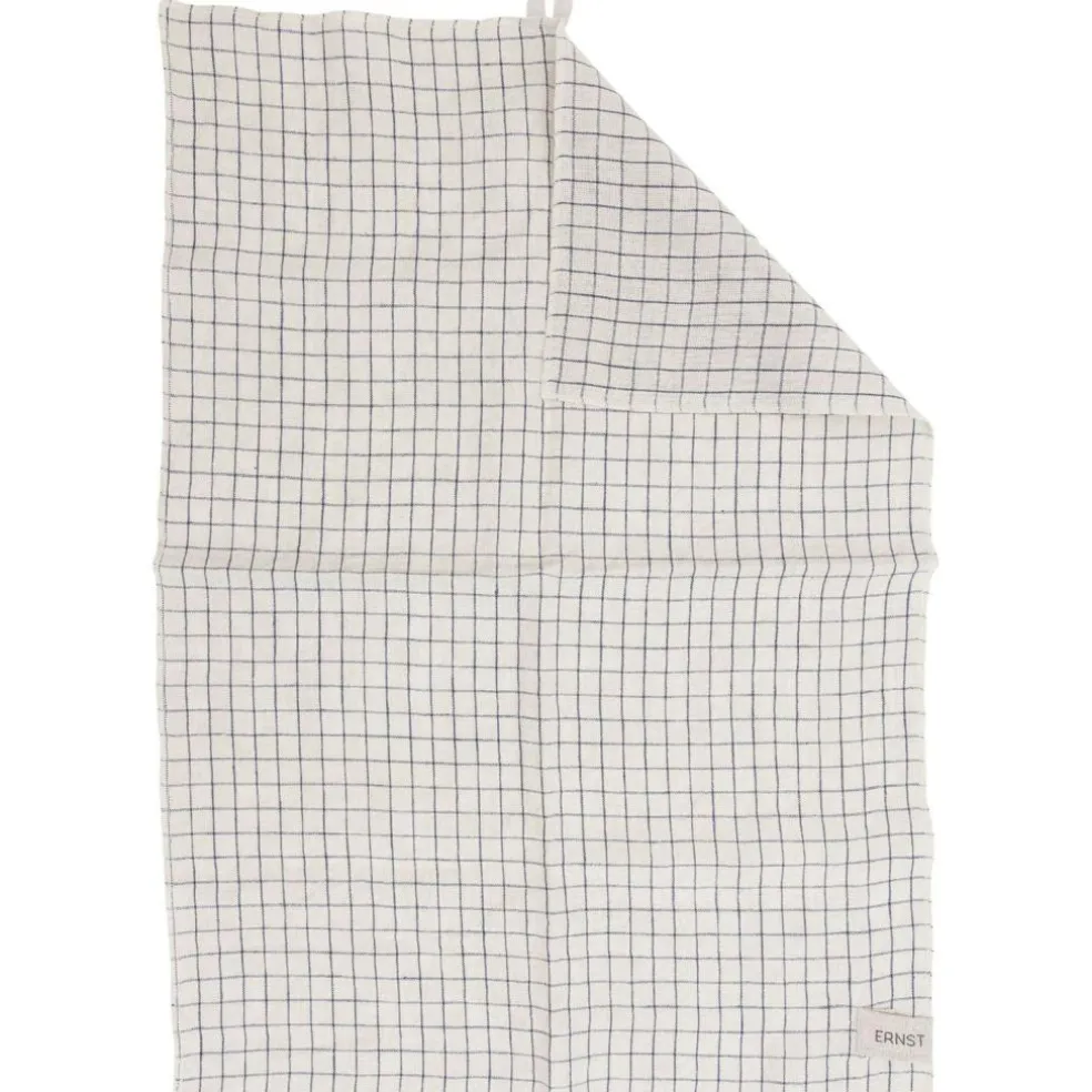 Kitchen Towel Checked 47x70 cm, Nature / Blue