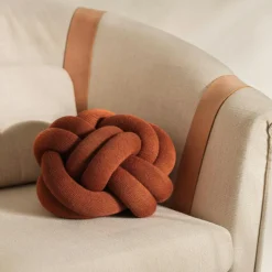 Knot Cushion, Orange Red