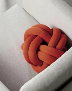 Knot Cushion, Orange Red