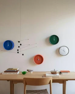 Koppel Wall Clock 22 cm, Stainless Steel / Blue