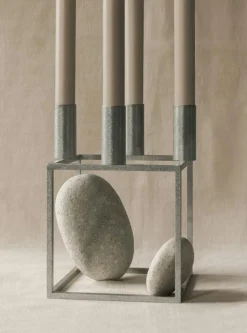 Kubus 4 Candle Holder, Olive