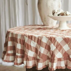 Kullavik Table Cloth Ø170 cm, Rust Red