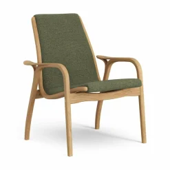 Laminett Armchair Fabric, Oiled Oak / Moss Green