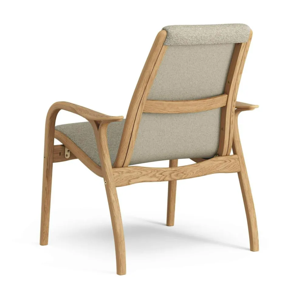 Laminett Armchair Fabric, Oiled Oak / Moss Green