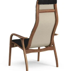 Lamino Armchair, Natural lacquered Walnut / Sheepskin Moonlight