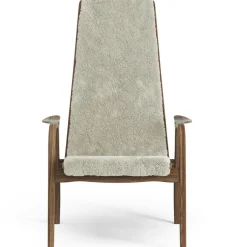 Lamino Armchair, Natural lacquered Walnut / Sheepskin Moonlight