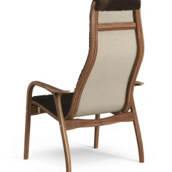 Lamino Armchair, Natural lacquered Walnut / Sheepskin Moonlight