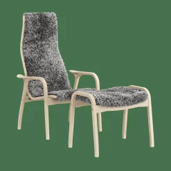 Lamino Armchair With Footstool, Anniversary Edition, Sheepskin / Pinewood