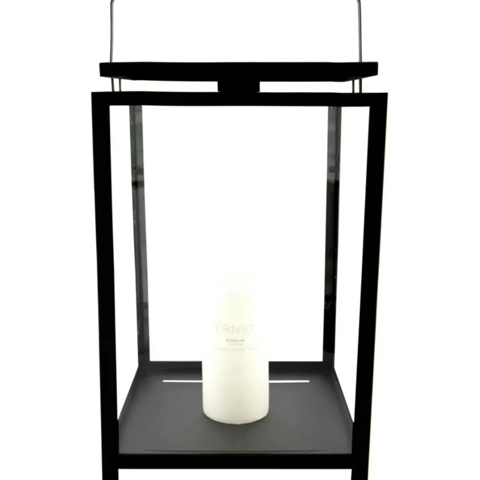Lantern Pillar Candle 25x25 cm, Black