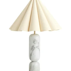 Lauren Table Lamp, White / Natural