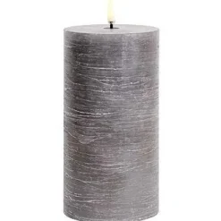 LED Pillar Candle 7,8 x 10,1 cm, Grey
