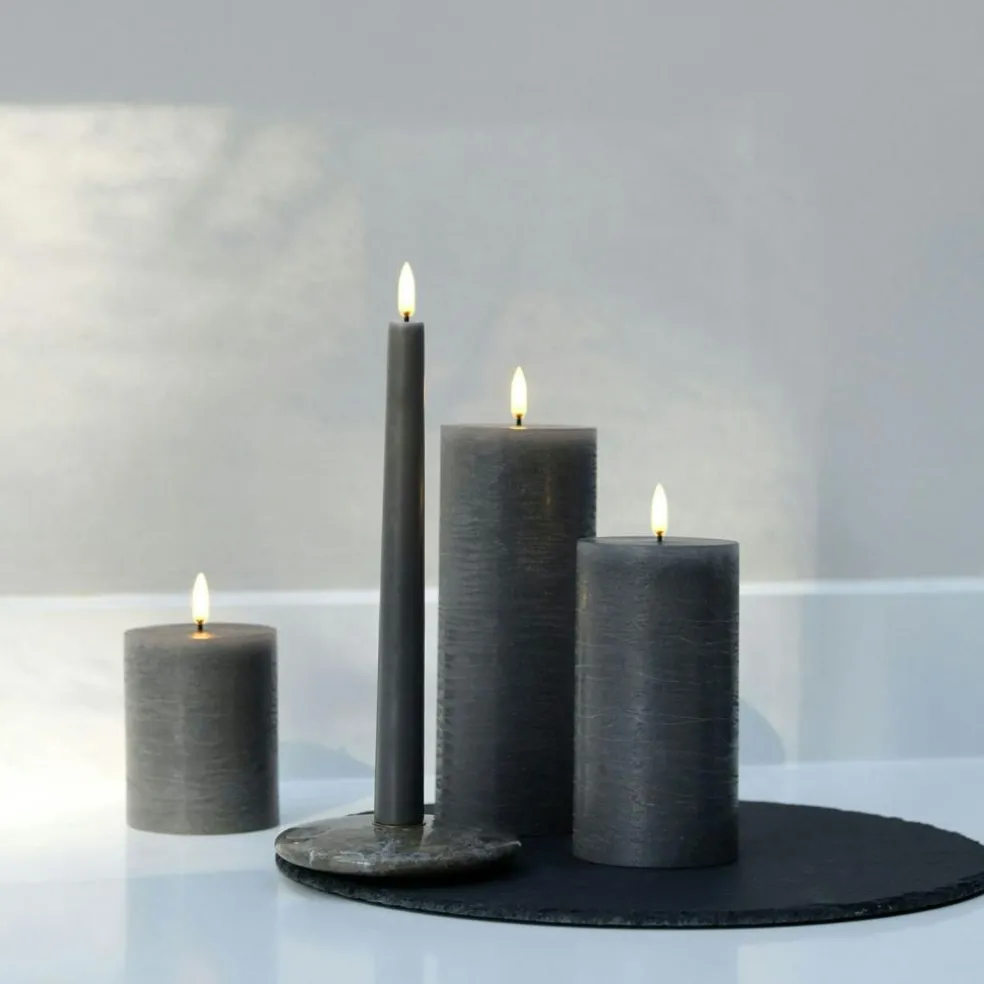 LED Pillar Candle 7,8 x 10,1 cm, Grey