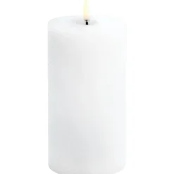 LED Pillar Candle Melted 7,8x10,1 cm, Forest Black