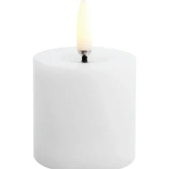LED Pillar Candle Melted Nordic White, 5x7,5 cm
