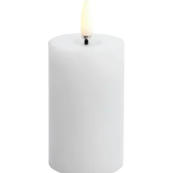 LED Pillar Candle Melted Nordic White, 5x7,5 cm