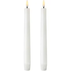 LED Taper Candle Nordic White 2,3x25,5 cm, 2-pack