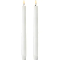 LED Taper Candle Nordic White 2,3x25,5 cm, 2-pack