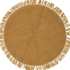 Lenea Wool Rug Ø110 cm, Yellow